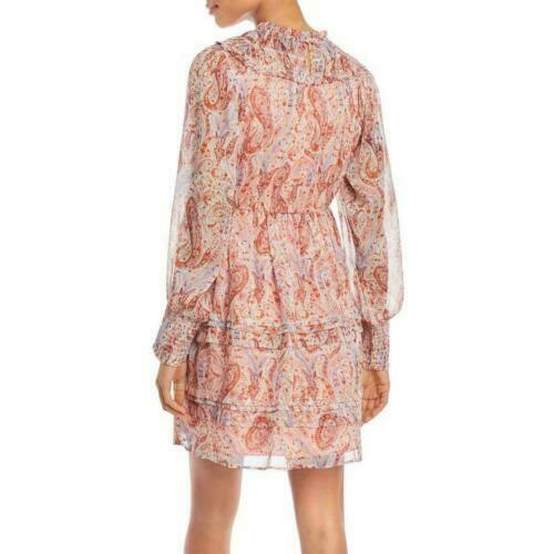 Aqua Paisley Print Mini Dress Women's Pink Combo Size XS MSRP $88