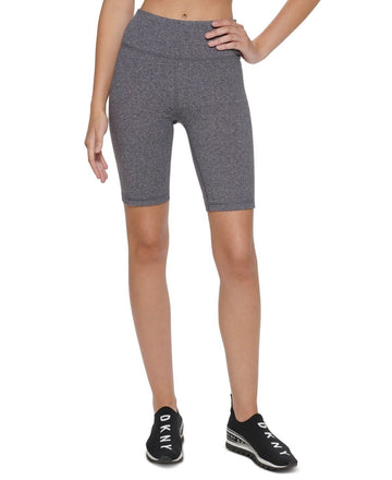 DKNY Womens Heathered Biker Shorts Heather Gray Size M MSRP $40