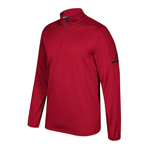 ADIDAS Game Built Long Sleeve Quarter-Zip Top Men Multi-Sport Power Red/Black L