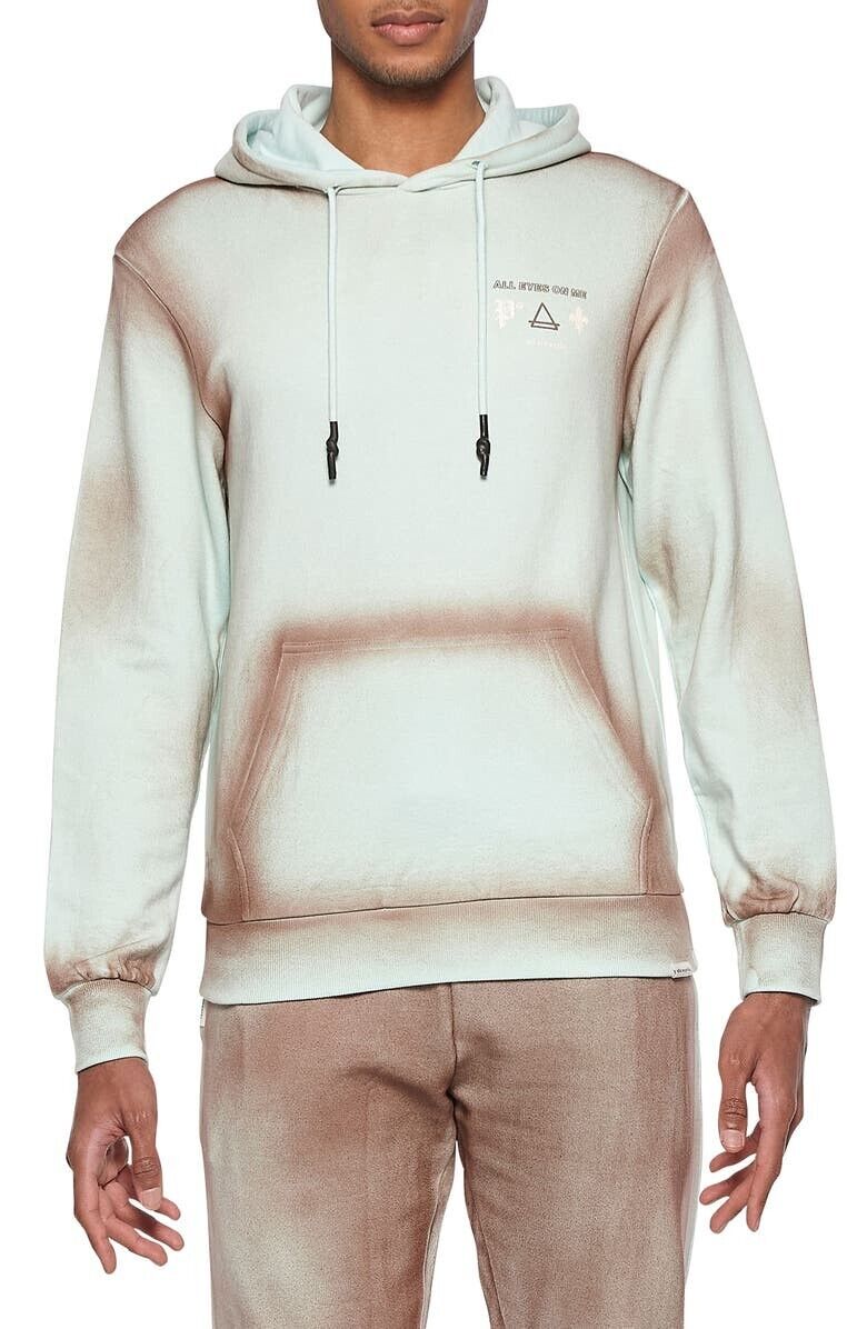 ELEVENPARIS Spray Paint Cotton Hoodie Green Brown Size L MSRP $148