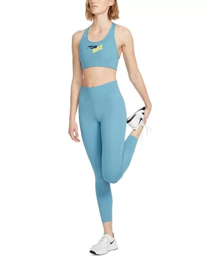 Nike Womens Logo Racerback Medium Impact Blue Sports Bra Size XL MSRP $40