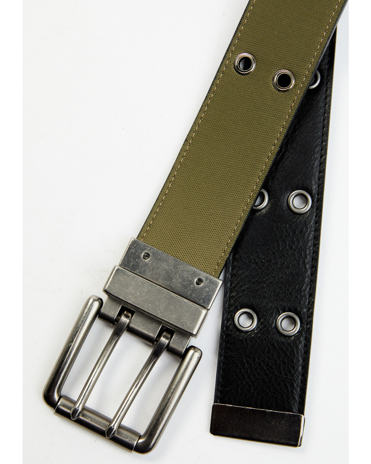 Levi's Men's Reversible Double-Prong Faux Leather Work Belt Black Size S