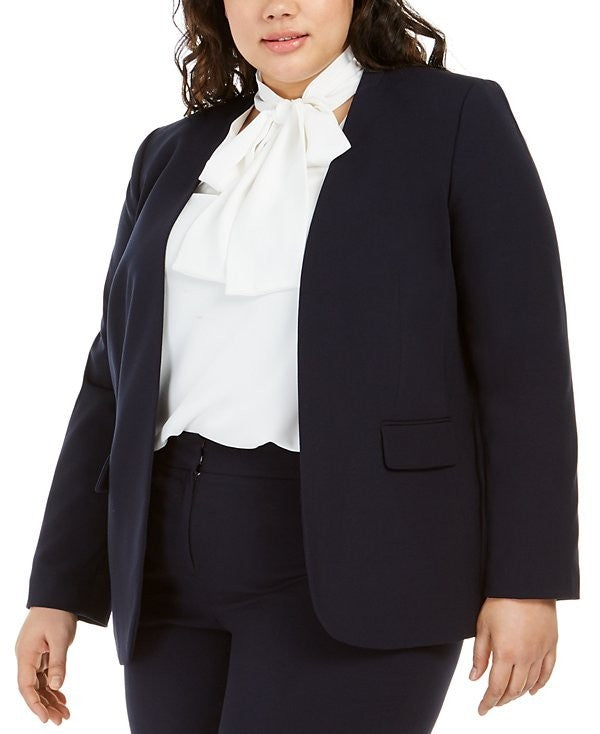 Bar III Trendy Plus Size 2X Open-Front Blazer Jacket, Black $ 99