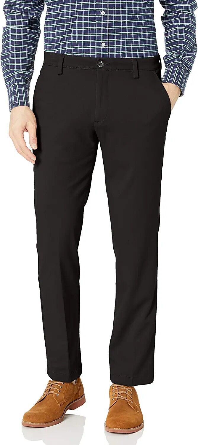 Dockers Men's Straight Fit Easy Khaki Pants D2 Black 38W X 32L MSRP $50