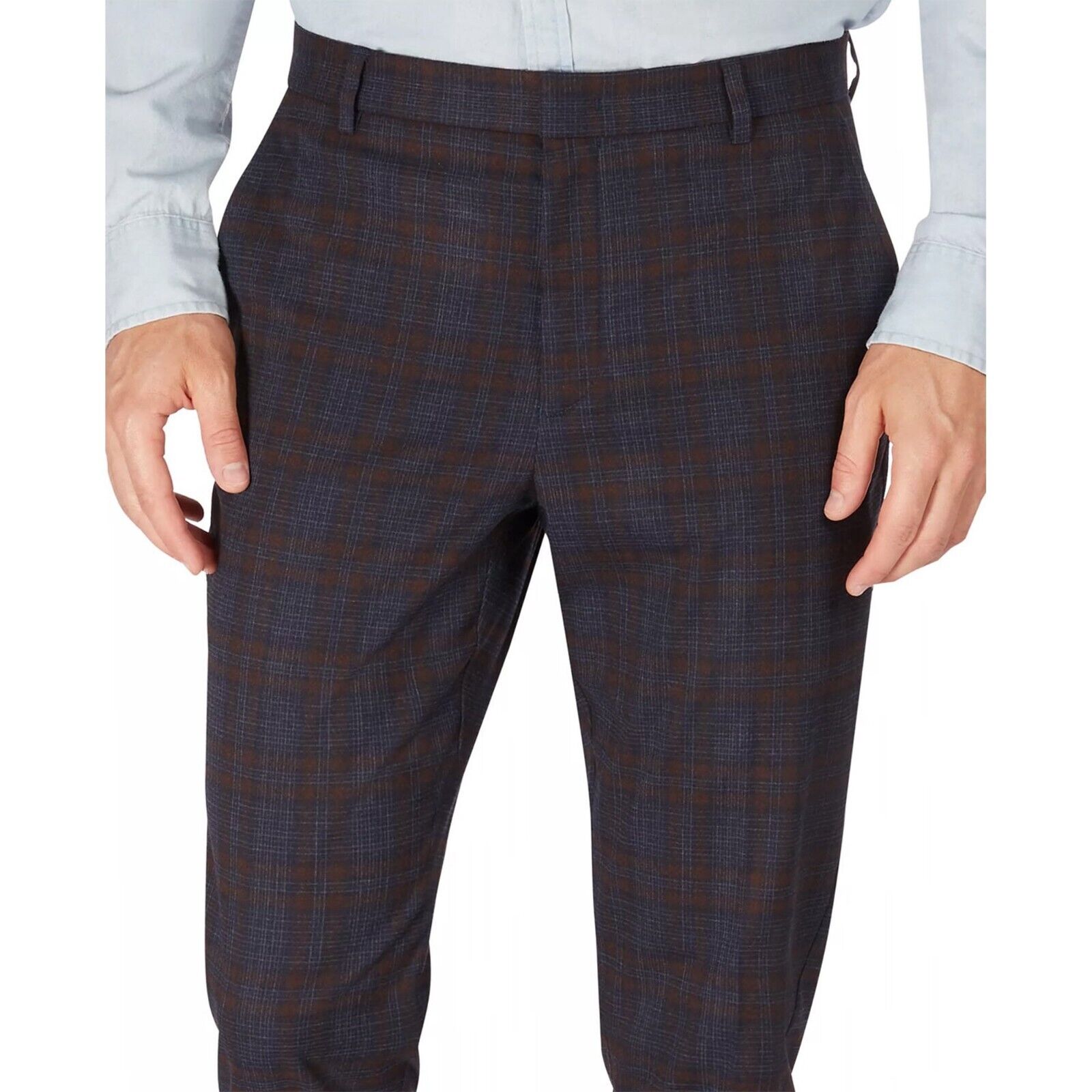 TOMMY HILFIGER Modern-Fit TH Flex Stretch Pants Size 36X32 Brown Navy MSRP $95