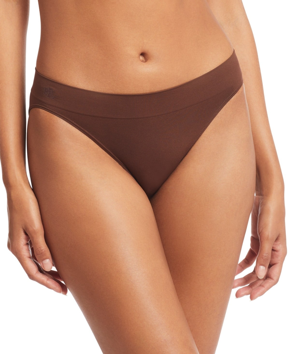 Lauren Ralph Lauren Seamless Jersey Bikini Brief Underwear 4L0011 - Brown Size S