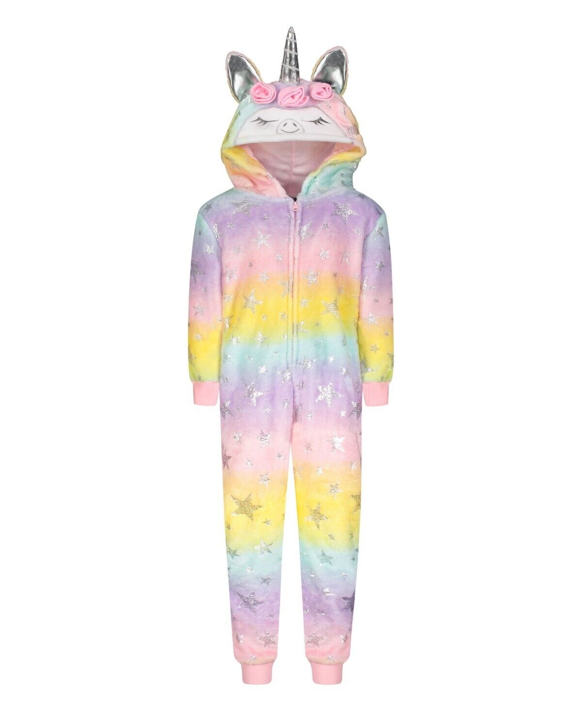 Max & Olivia Toddler Girls Unicorn Footed Pajama One Piece Pink Size 3T