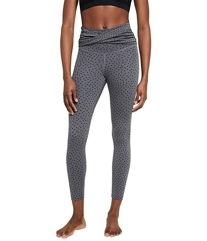 NIKE Womens Yoga Twist-Waist High-Rise 7/8 Length Leggings Gray Size XS MSRP $70
