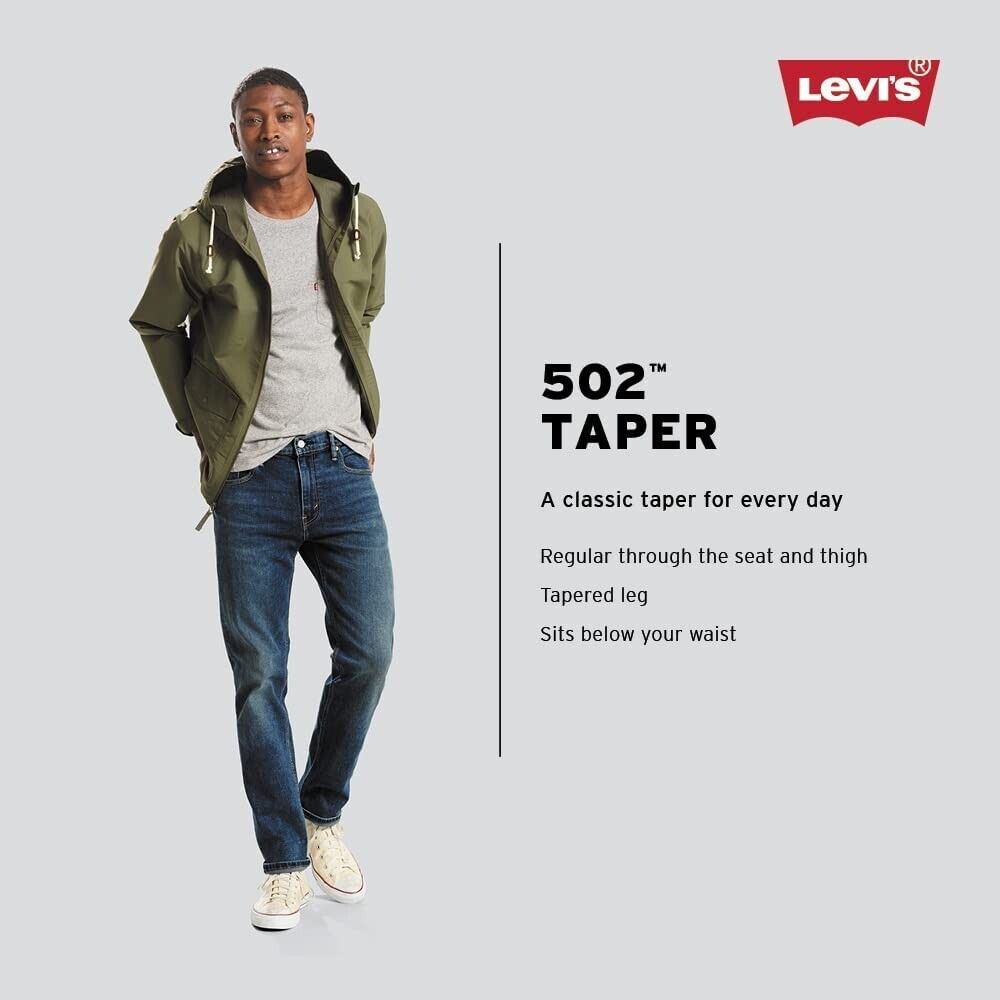 Levi's Men's 502 Taper Jeans Ocala Knee Blue Size 34W x 30L