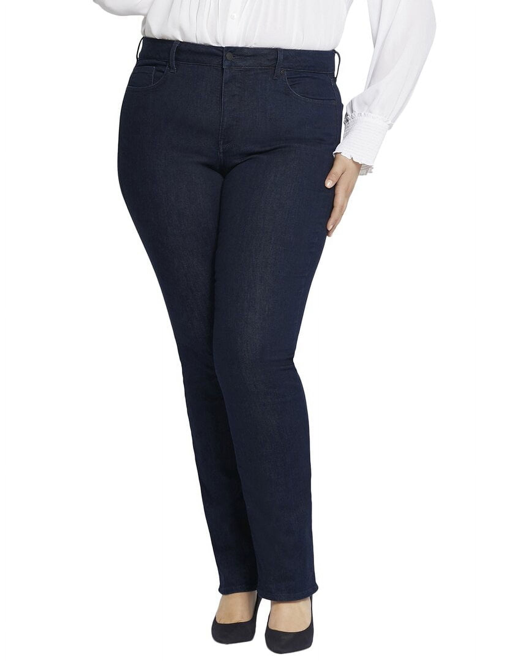 NYDJ womens Plus Marilyn Rinse Straight Jean, Size 16W Navy