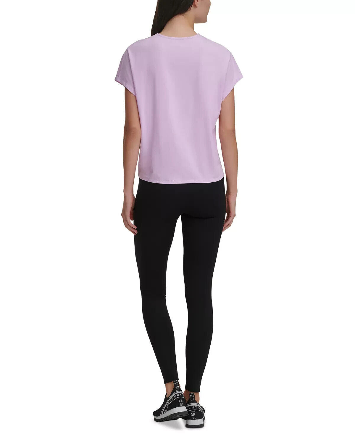 DKNY Sport Twist-Front V-Neck T-Shirt Pink Size XS MSRP $40