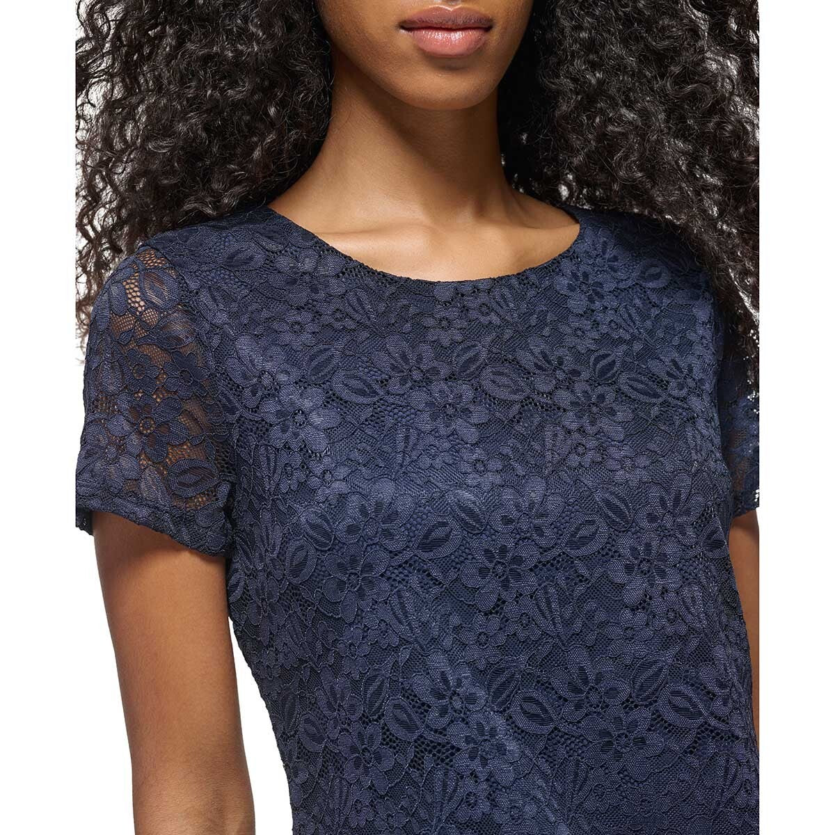 Tommy Hilfiger Women¡¯s Short-Sleeve Lace Top Pink Size XS MSRP $74
