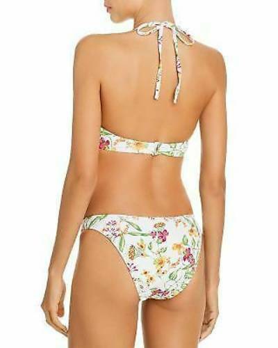Aqua Womens Floral Low-Rise Swim Bottom Womens white Size S MSRP $48
