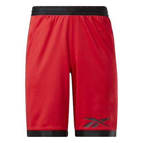 REEBOK Mens Regular fit Casual Mesh Basketball Shorts Small Red Solid