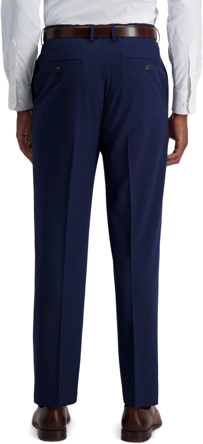 J.M. Haggar Men's Classic Fit Flat Front Dress Pant, Navy, 32W x 30L