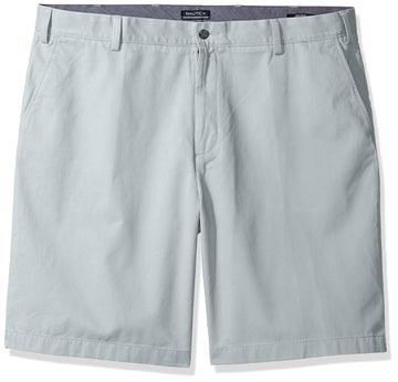 Nautica Mens Big-Tall Cotton Twill Flat Front Chino Deck Short Grey Size 48W