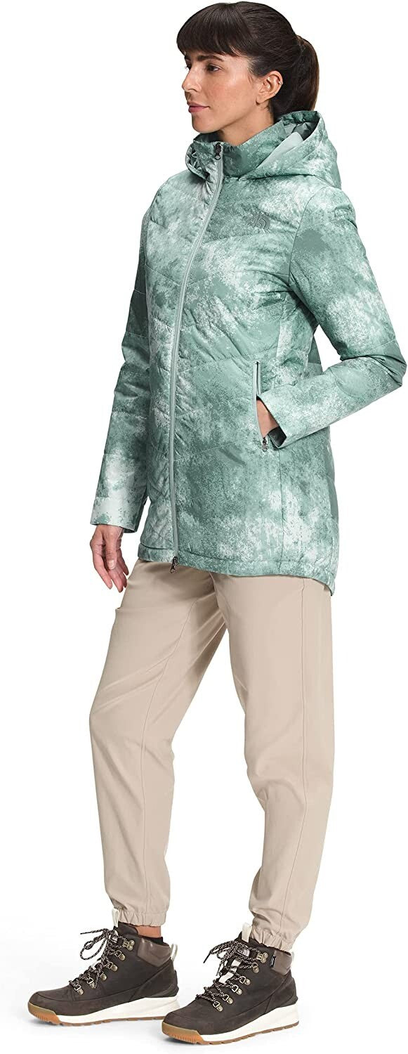 The North Face Women Green Hooded Tamburello Printed Parka Jacket SALE Sz S $159