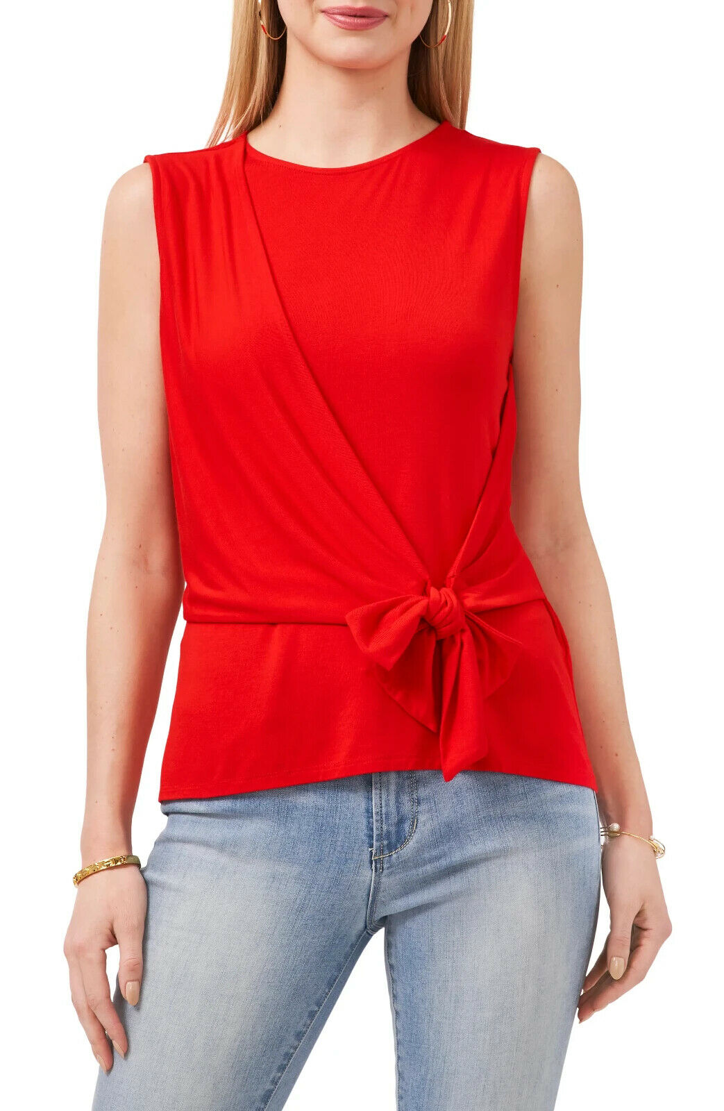 Vince Camuto Side-Tie Top Womens Red Size M MSRP $ 69