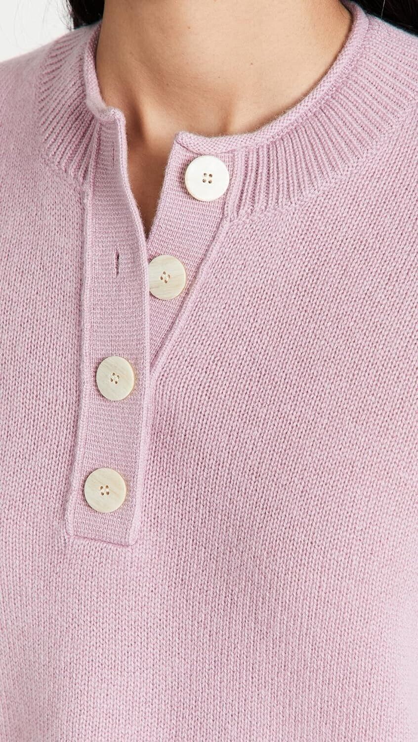 Theory Women's Button Up Cashmere Sweater Pullover Pink Size L MSRP $445