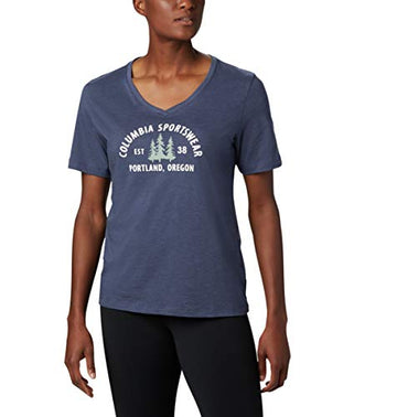 Columbia Women's Mount Rose Relaxed Tee, Nocturnal Heather Badge, Plus Size 1X