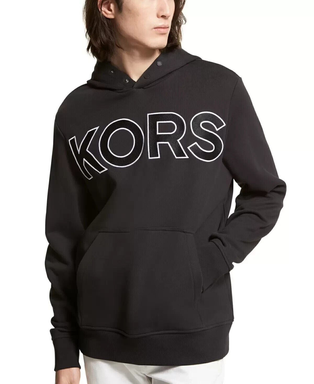MICHAEL KORS Men's Oversized-Logo Hoodie Black Size S MSRP $148