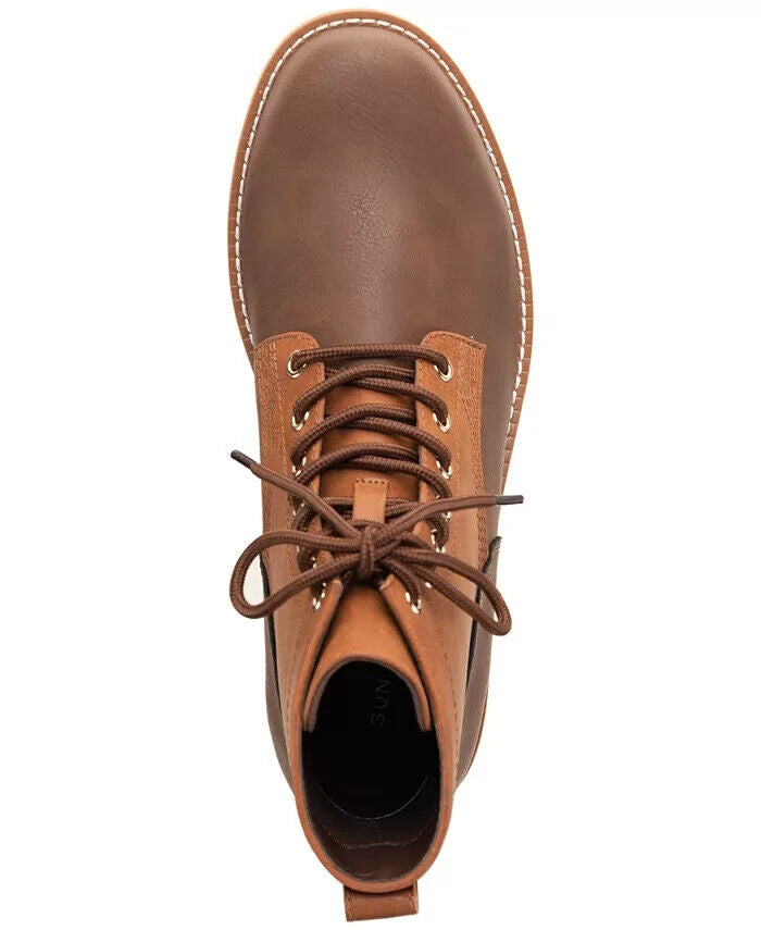 Sun + Stone Men's Wilder Solid Lug Sole Boots -Brown- Size 13M