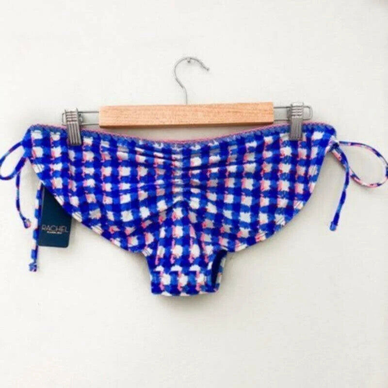 Rachel Roy Bikini Bottom Womens Blue plaid Size XL MSRP $20
