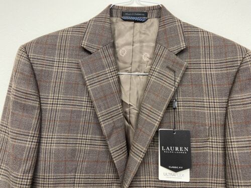 Lauren Ralph Lauren Men Ultraflex Classic-Fit Wool Blazer Brown SZ 40S MSRP $460