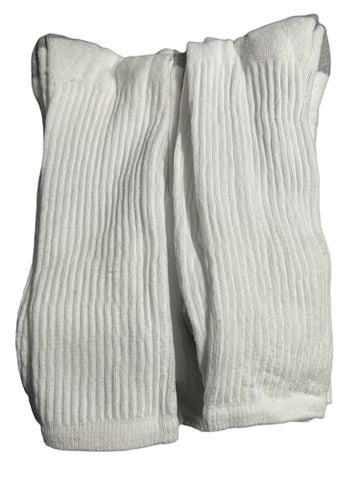 Club Room Men Crew Socks 12 Pair Shoe Size 7-12/Socks Size 10-13 White Cushioned