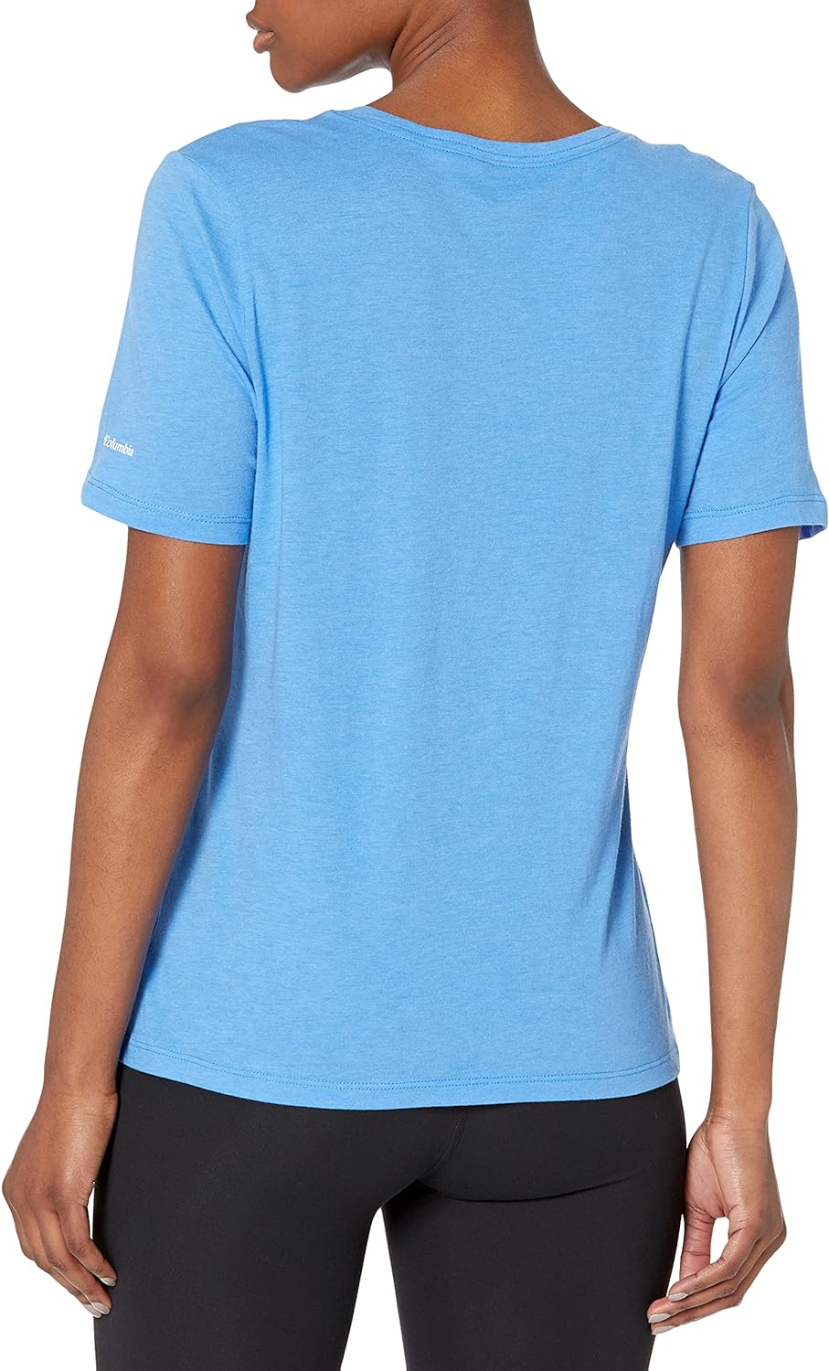 Columbia Women's Bluebird Day Relaxed V Neck, Harbor Blue Heather Plus 2X