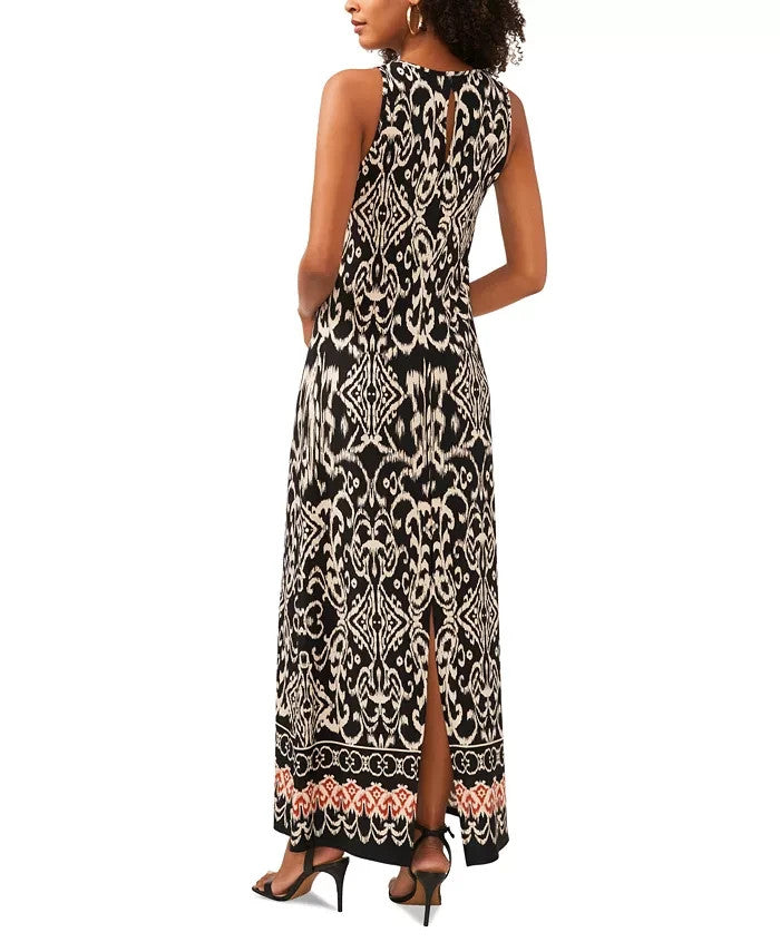 Vince Camuto Womens Sleeveless Printed Max Dress Rich Black Size XS