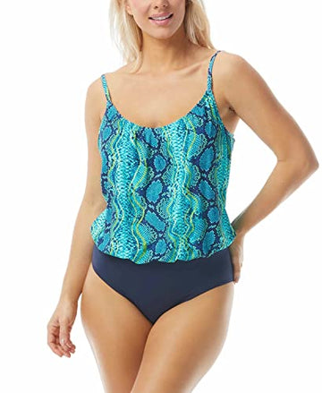 Coco Reef Women's Swimwear Aqua Reptile One Piece Blue Size 12