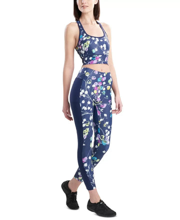 JOSIE NATORI Printed Cropped Top Blue Navy Size M MSRP $48