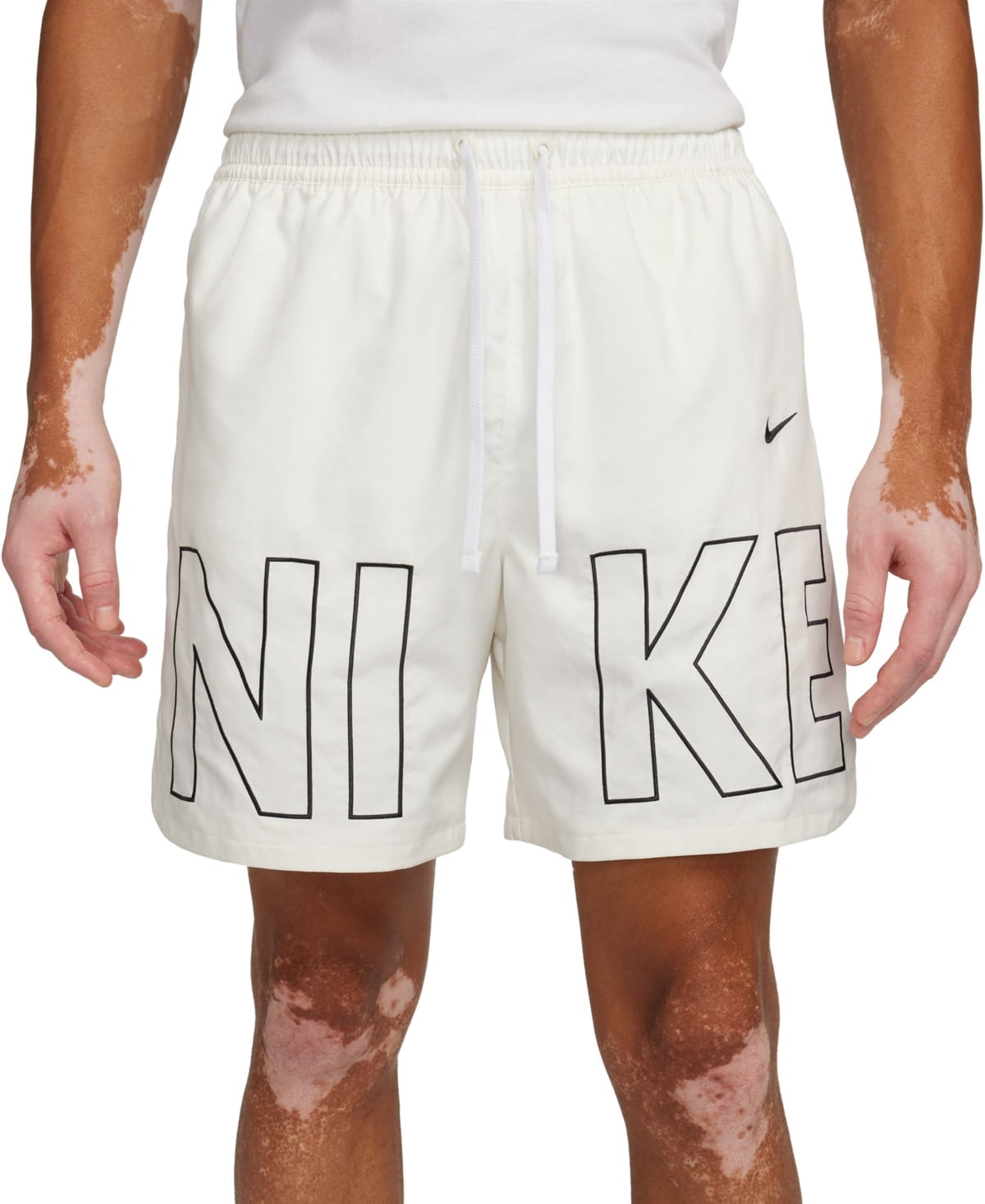 Nike Mens Relaxed fit Drawstring Shorts XXL / 6 White Solid