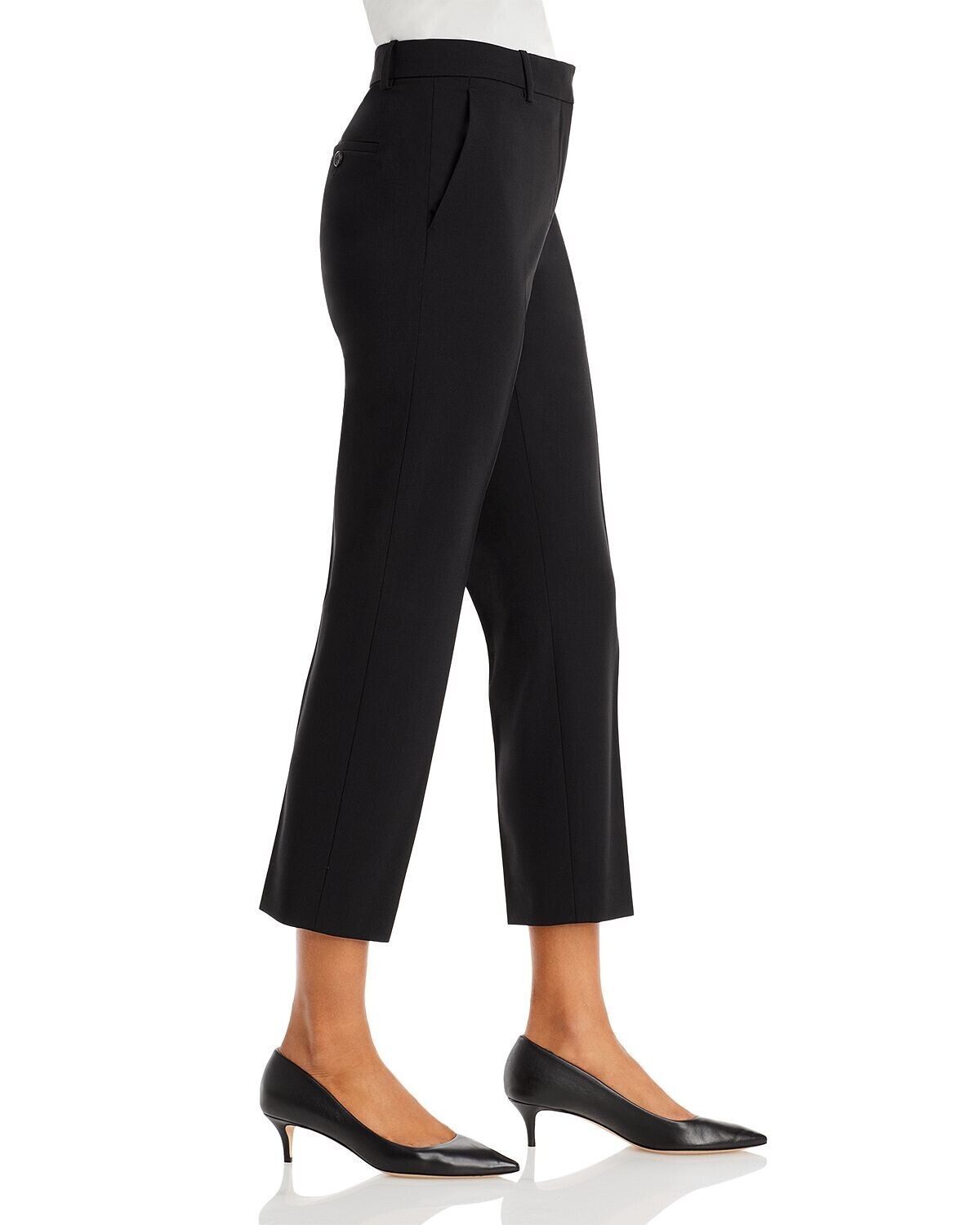 Theory Treeca Wool-Blend Cropped Pants Navy Size 12 MSRP $275
