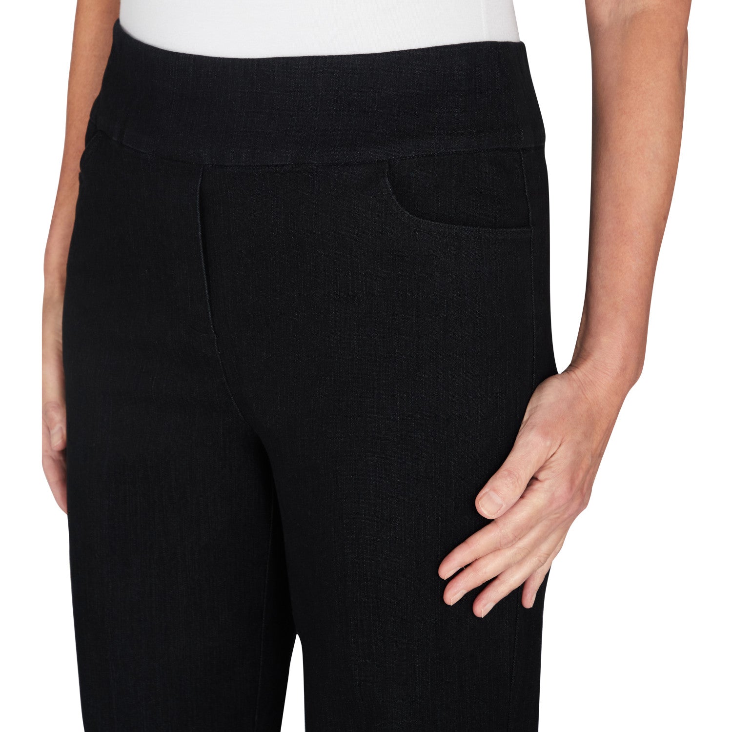 Alfred Dunner Womens Petite Super Stretch Mid- Rise Short Length Pant Size 14P