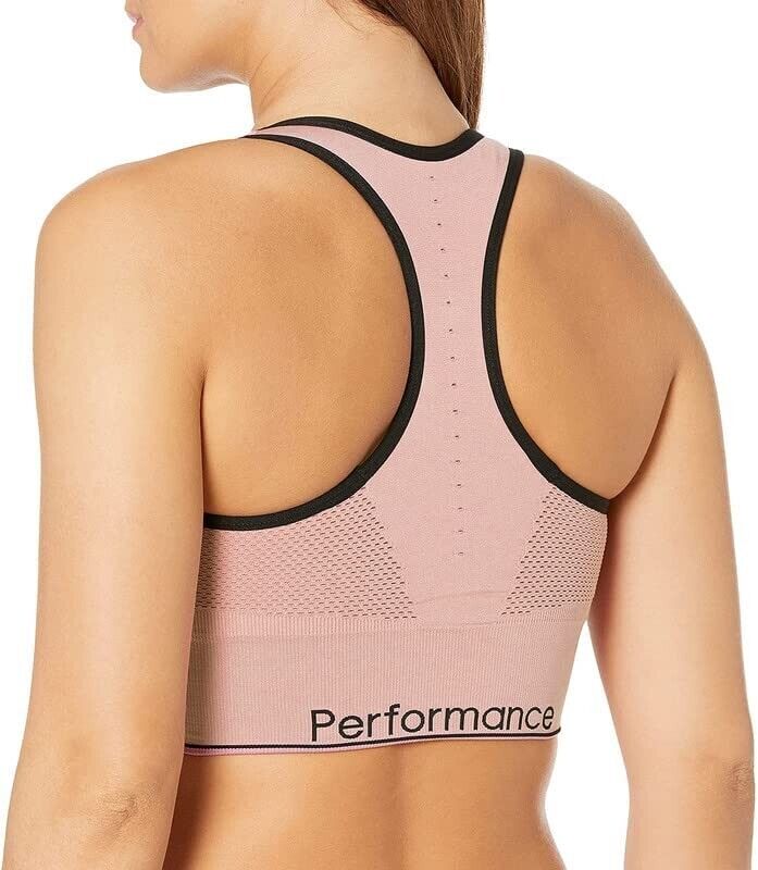 Calvin Klein Women's Mid-Impact Sports Bra Peach Kiss Pink Size XS MSRP $40