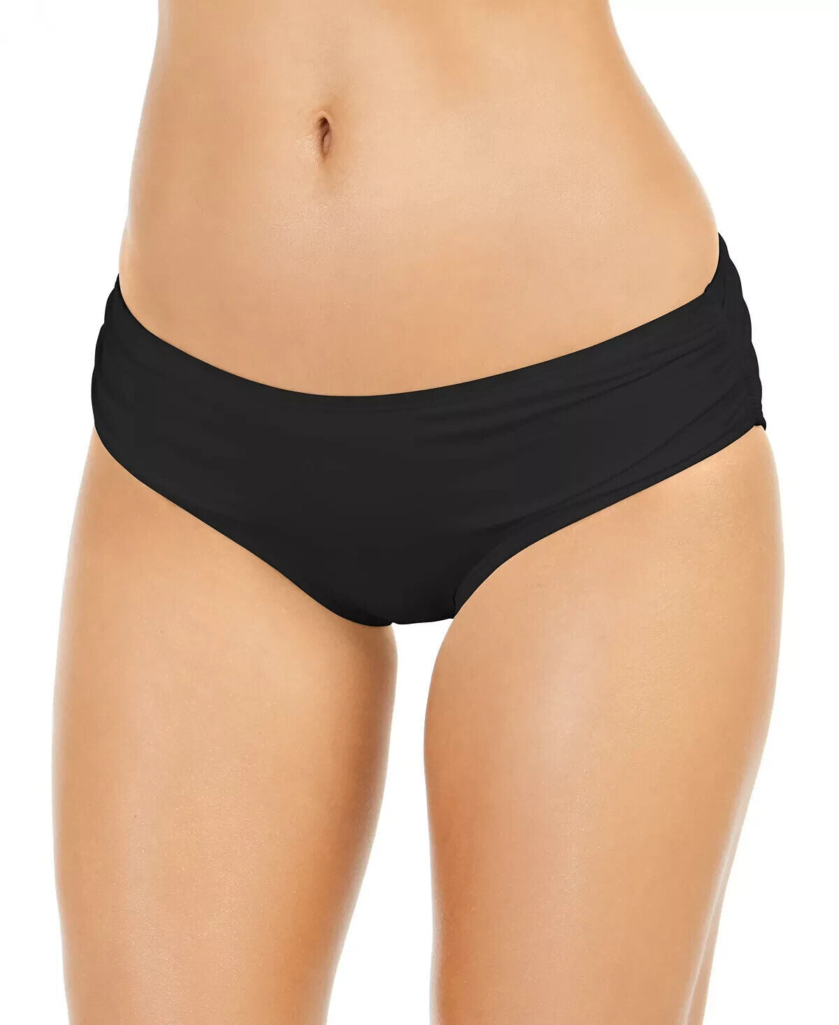 MICHAEL KORS Shirred Bikini Bottoms Black Size S MSRP $52
