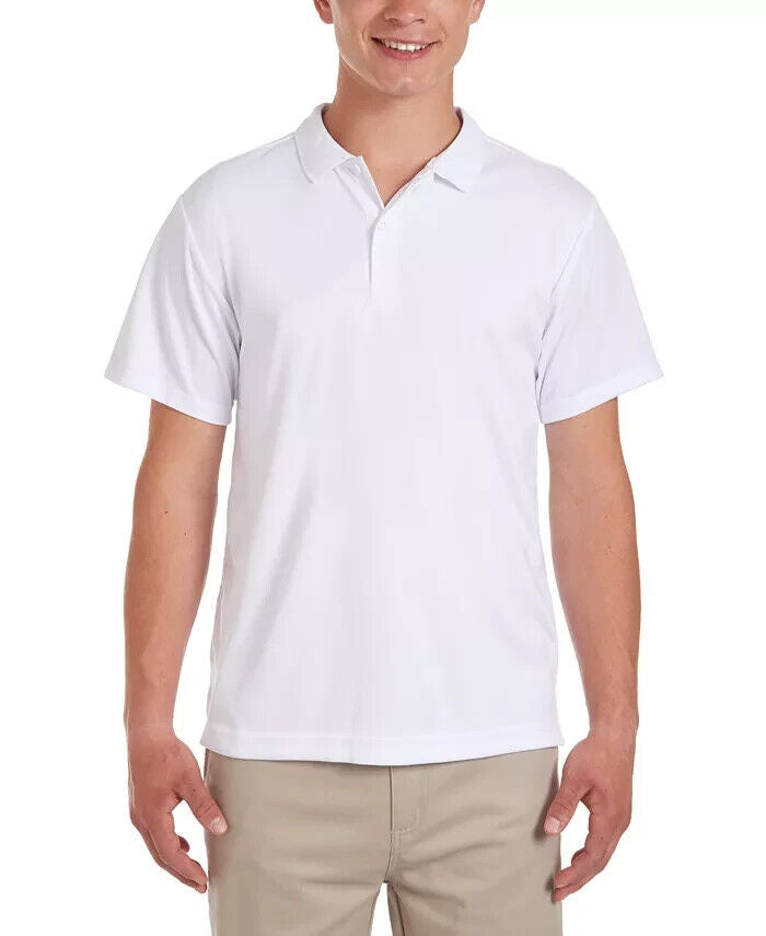 NAUTICA Short Sleeve Performance Polo Top Shirt 100% Polyester White Size M