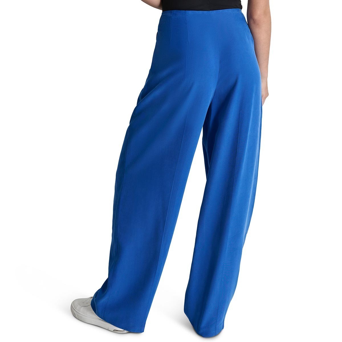 DKNY Women's Tie-Front Pleated Wide-Leg Pants Blue Size 12 MSRP $99