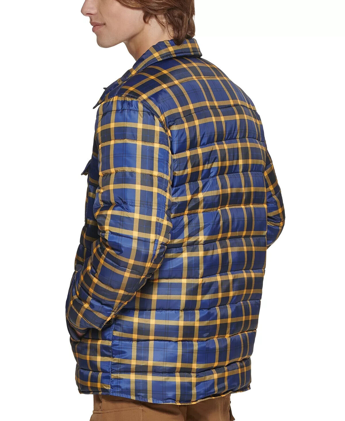 BASS OUTDOOR Men's Mission Plaid Puffer Jacket Navy Blue Size XL MSRP $89