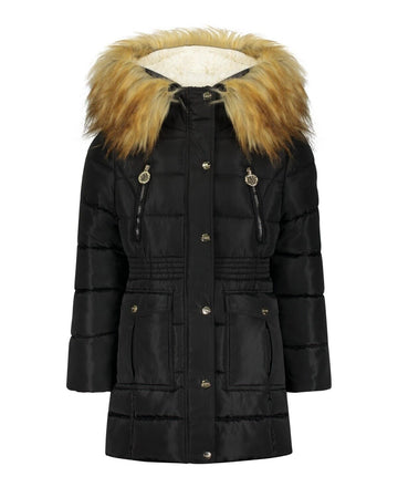 DKNY Big Girls Puffer Jacket Black Size 16 MSRP $130