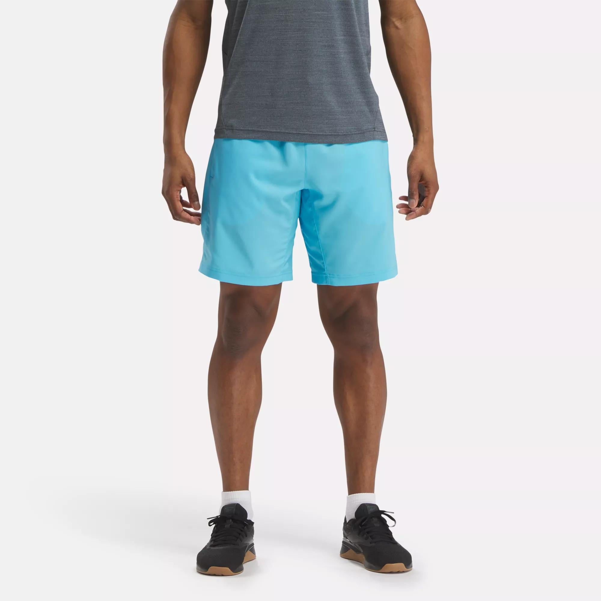 Reebok Mens Regular fit Drawstring Shorts Small 9 Inseam Blue Moisture Wicking