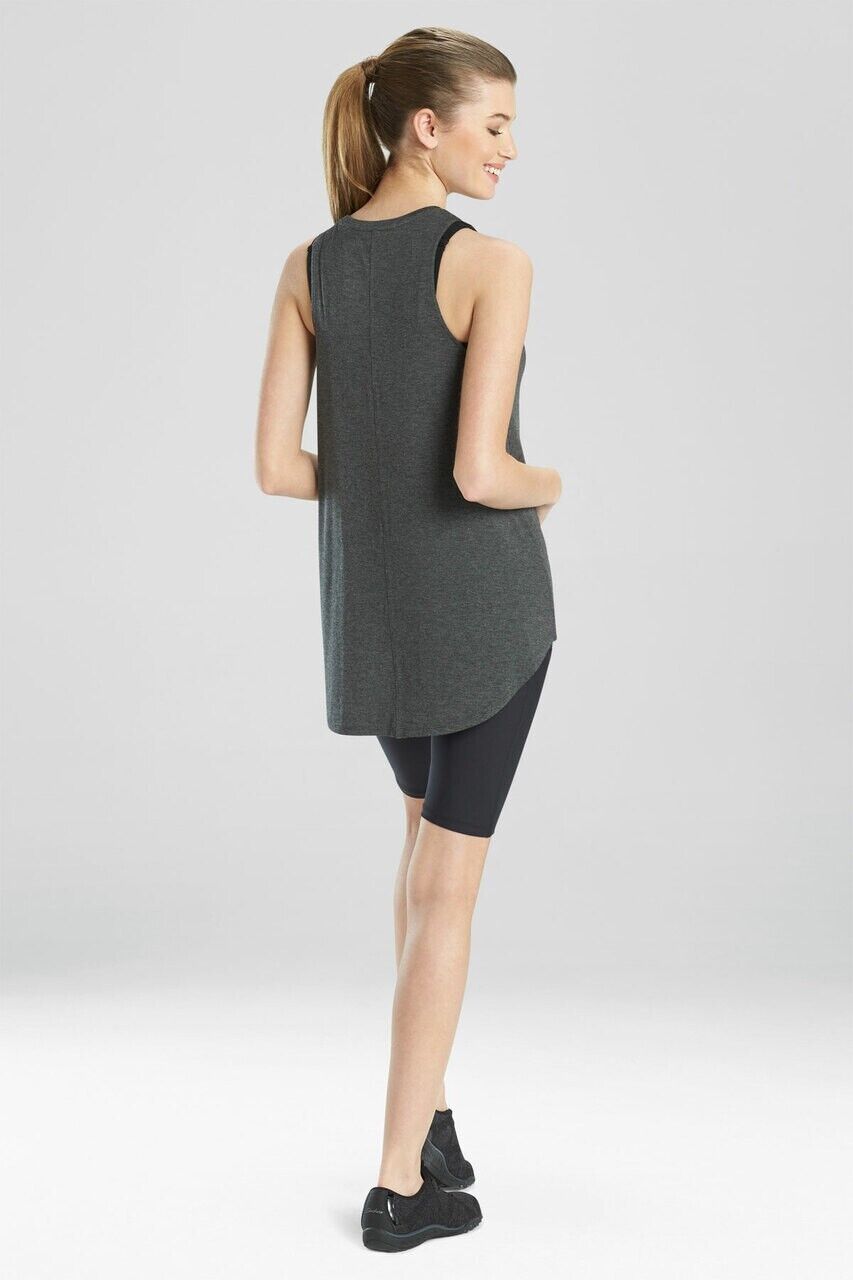 Josie Natori Women's Active Layering Elements Tank Top Gray Size L MSRP $42