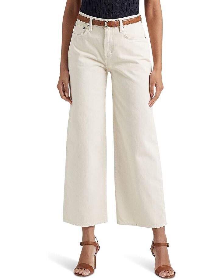 LAUREN Ralph Lauren High-Rise Wide-Leg Jean (Cream Wash) Size 6 MSRP $125