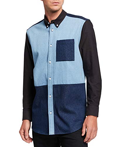 WeSC Multi Indigo Olavi Blocked Sport Shirt, Blue X-Large