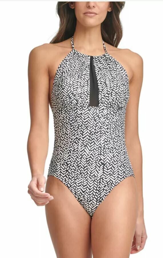 Calvin Klein Womens Tummy Control One-Piece Swimsuit black Size 18 MSRP $118