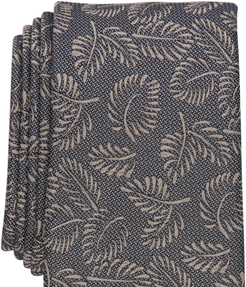 Alfani Men's Breton Leaf Print Tie Brown Size Regular