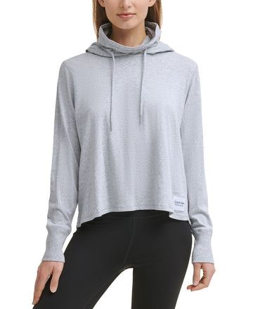 Calvin Klein Performance Women's Face-Cover Hoodie Gray Size XL MSRP $50