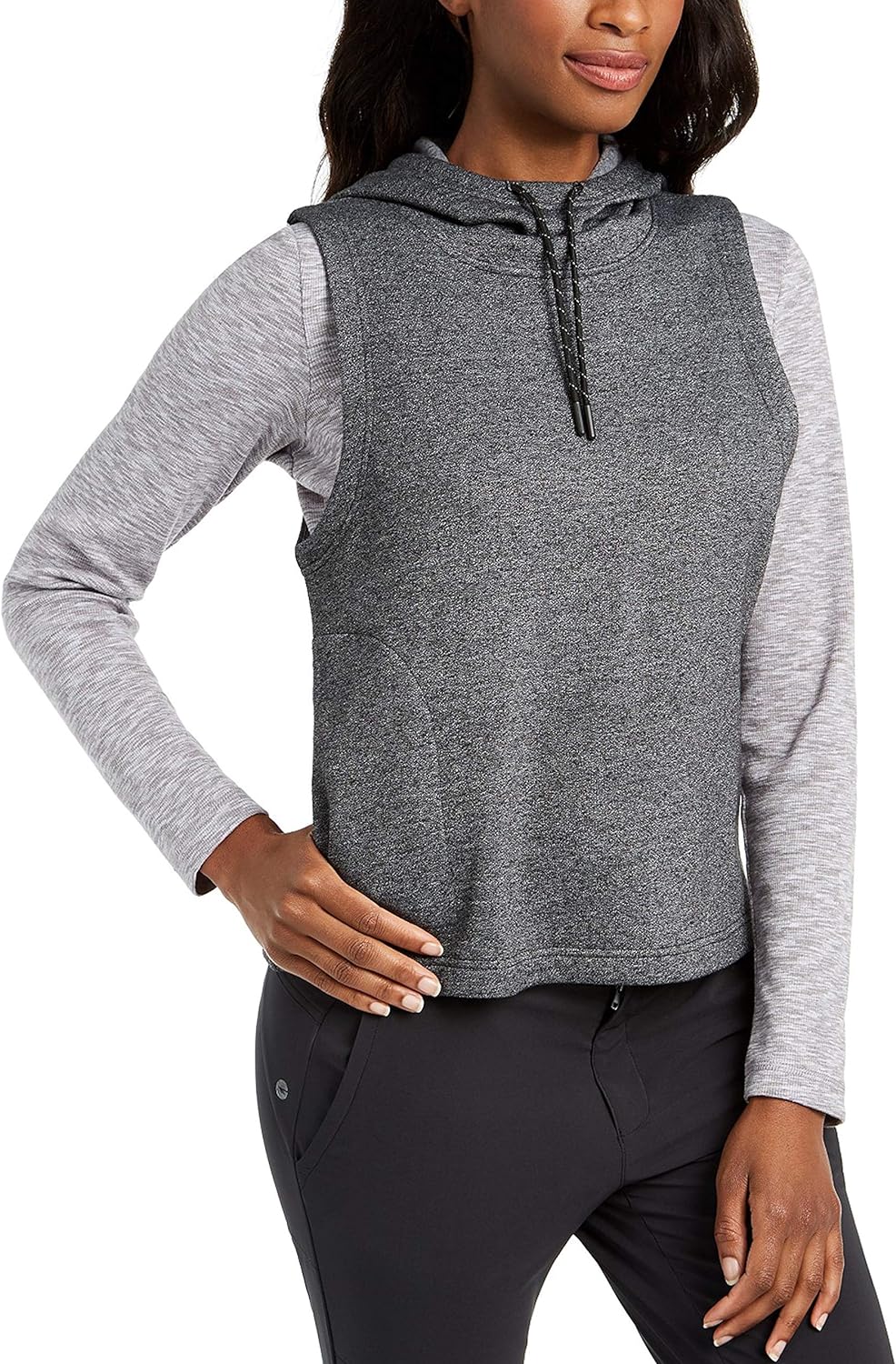 HI-TEC Women's Tarheel Hooded Cold Weather Active Vest, Blackened Pearl, X-Large